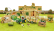 Britains Accessories Diorama Farm Building With Tractor John Deere And Trailer 1:32 Zelená Žlutá