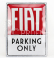 Edicola Accessories 3d Metal Plate - Fiat Parking Only 1:1 Červená Bílá