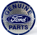 Edicola Accessories Metal Round Plate - Ford Genuine Parts Diamond Plate 1:1 Modrá Stříbrná