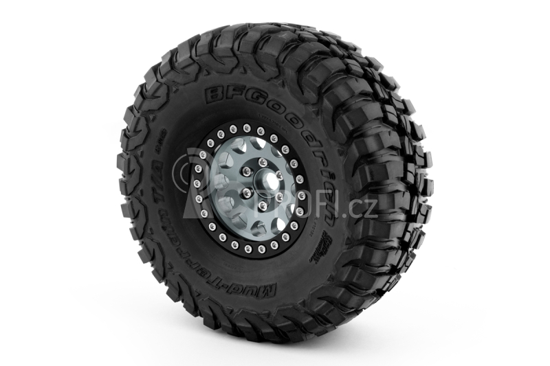 1.9'' Hliníkové beadlock disky pro 1/10 crawler/expedice stříbrné - 2 ks