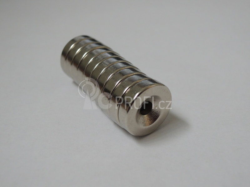 1227395 Magnet neodym kulatý 12x3mm s otvorem 4mm