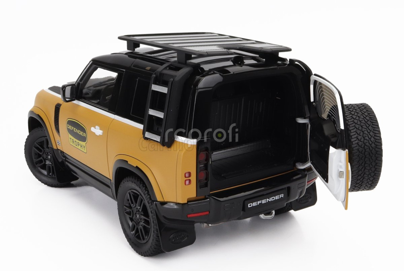 Almost-real Land rover New Defender 90 Trophy Edition 2023 1:18 Žlutá Bílá Černá