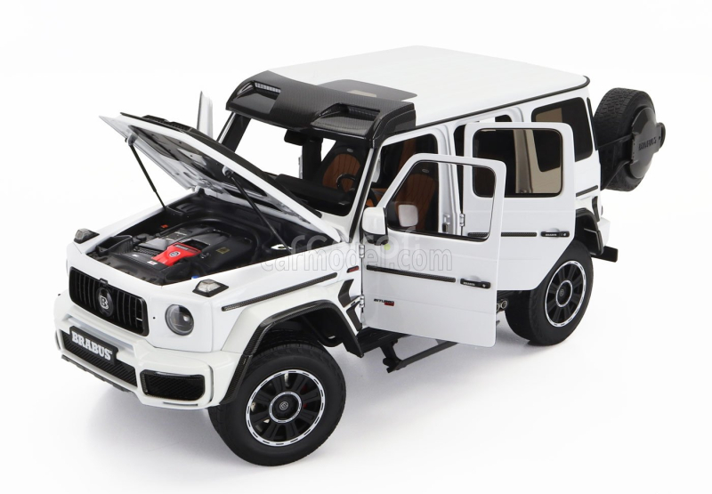 Almost-real Mercedes benz G-class G63 Amg Brabus Biturbo 2023 1:18 Diamantově Bílá