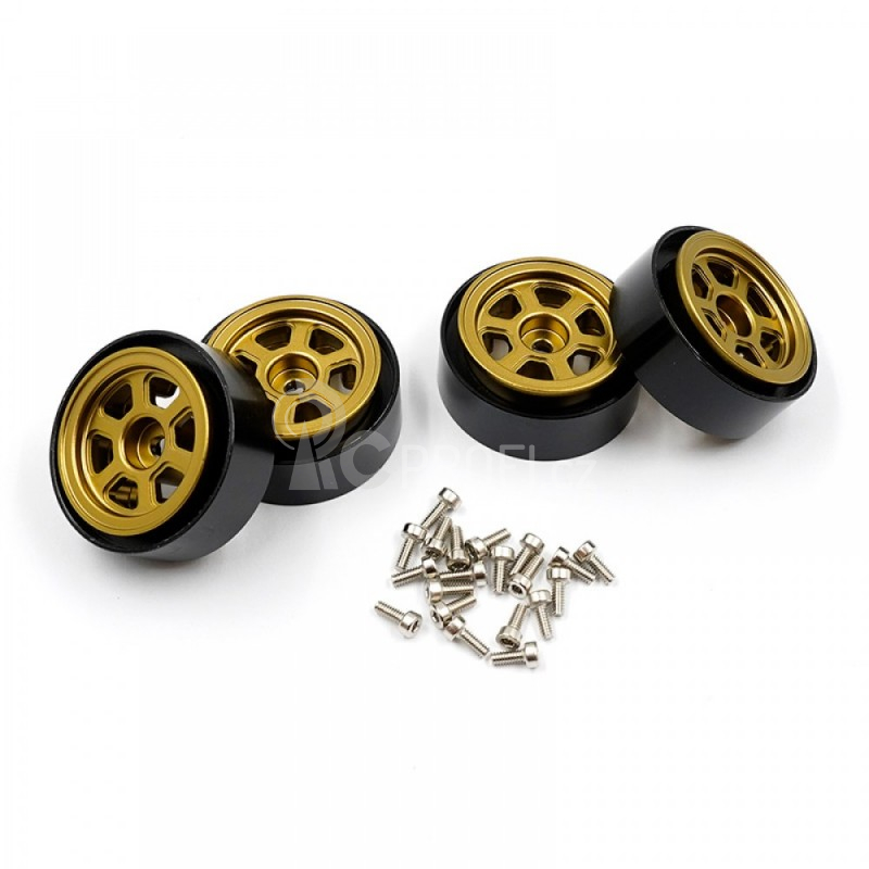 Aluminium CNC 6 Spoke Beadlock pro Traxxas TRX-4M, 4ks, zlaté