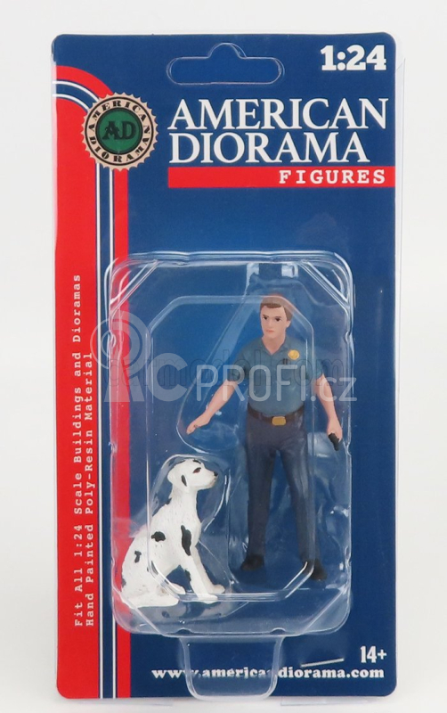 American diorama Figures Firefighters - Fire Dog Training 1:24 2 Tóny Modré