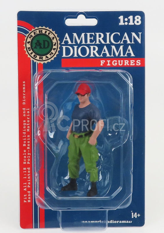 American diorama Figures Firefighters - Off Duty 1:18 Modrá Zelená