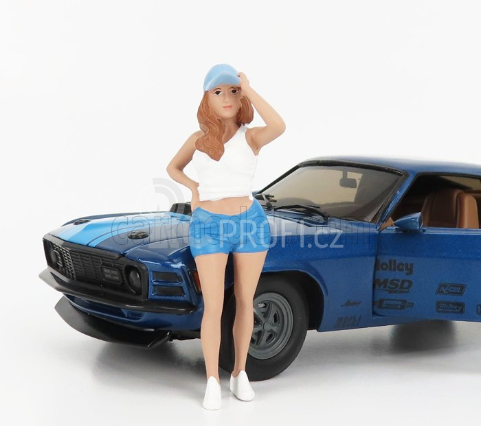 American diorama Figures Girl Car Meet 2 - Figure Iii 1:24 Bílá Modrá