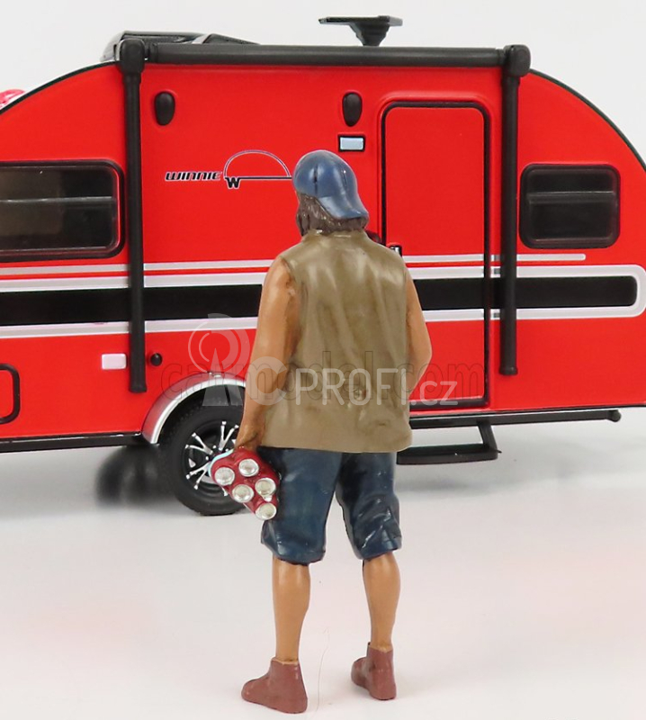 American diorama Figures Man Campers - Figure Ii 1:24 Růžová Šedá Modrá