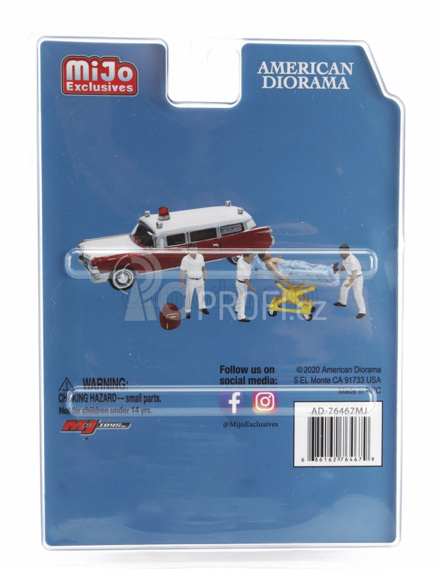 American diorama Figures Set 4x Man Paramedic - Ambulance - Ambulanza 1:64 Bílá