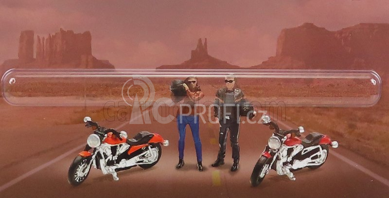 American diorama Figures Set Motomania - 2x Motorcycle - 2x Figure 1:64 Různé