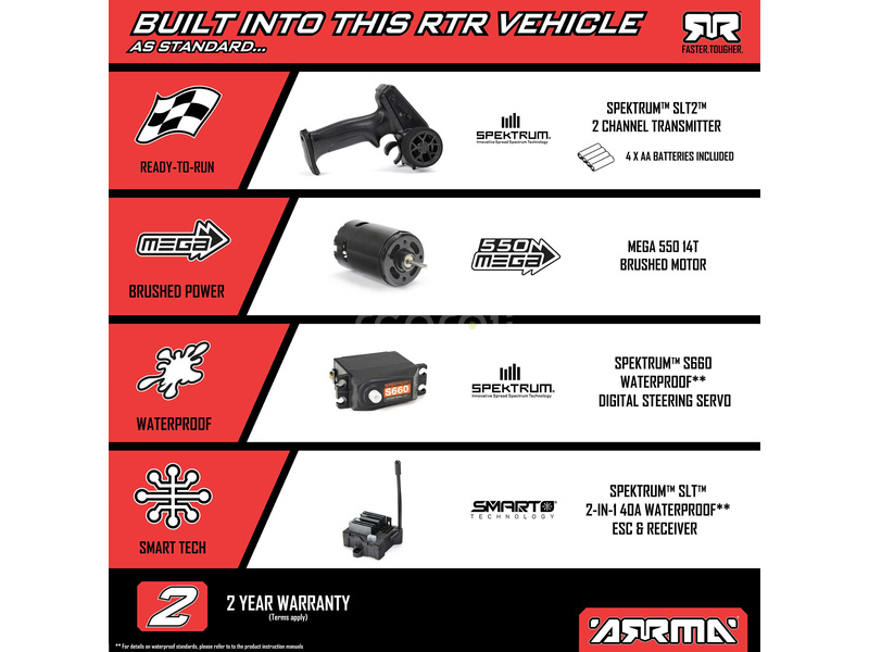 RC auto Arrma Fury Mega 550 1:10 RTR, modrá