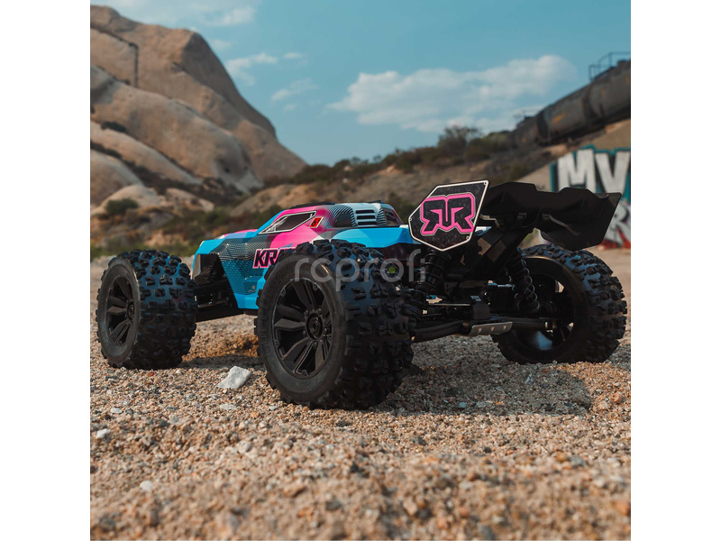 Arrma Kraton 6S V6 BLX 1:8 4WD RTR modrá/růžová