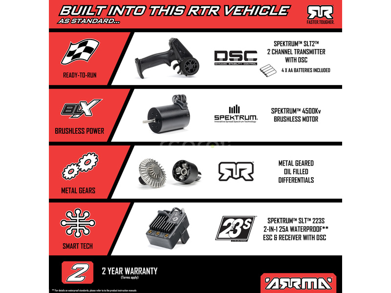 RC auto Arrma Mojave Grom 223S BLX 1:18 4WD RTR Basic, černá