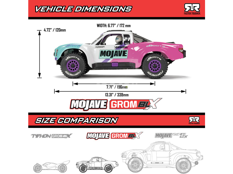 RC auto Arrma Mojave Grom 223S BLX 1:18 4WD RTR, bílá