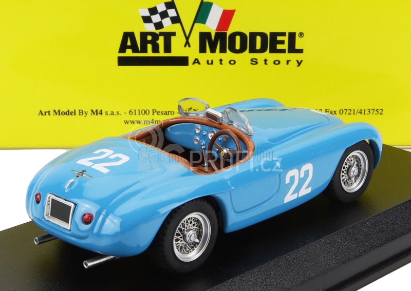 Art-model Ferrari 166mm Barchetta Spider N 22 Montecarlo 1952 L.ferraud 1:43 Světle Modrá