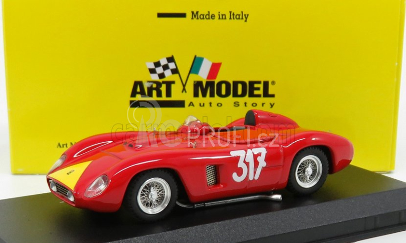 Art-model Ferrari 500tr Spider Ch.0610 N 317 Giro Di Sicilia 1956 G.starrabba 1:43 Červená Žlutá