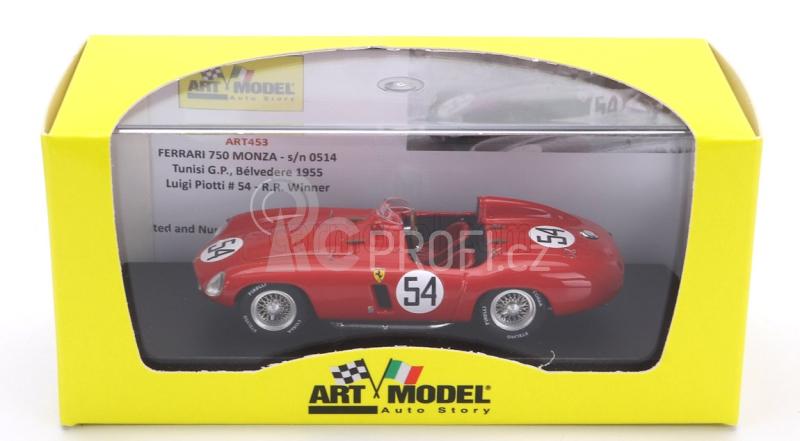 Art-model Ferrari 750 Monza Spider N 54 Winner Tunisi Gp 1955 Luigi Piotti 1:43 Red