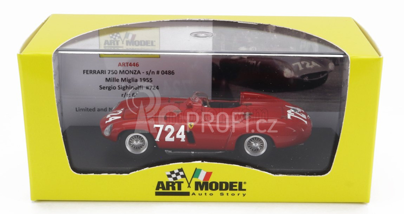 Art-model Ferrari 750 Monza Spider N 724 Mille Miglia 1955 Sergio Sighinolfi 1:43 Red