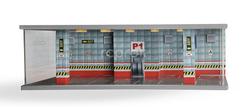 Atlantic Vetrina display box Diorama Parcheggio Primo Piano - Parking P1 Red Floor - Cars Not Included - Lungh.lenght Cm 43.0 X Largh.width Cm 25.0 X Alt.height Cm 14.0 1:64 Různé