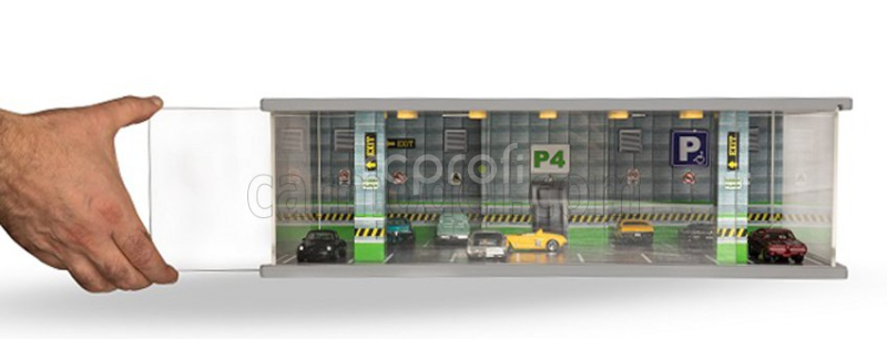 Atlantic Vetrina display box Diorama Parcheggio Quarto Piano - Parking P4 Green Floor - Cars Not Included - Lungh.lenght Cm 43.0 X Largh.width Cm 25.0 X Alt.height Cm 14.0 1:64 Různé