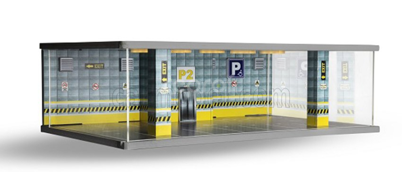 Atlantic Vetrina display box Diorama Parcheggio Secondo Piano - Parking P2 Yellow Floor - Cars Not Included - Lungh.lenght Cm 43.0 X Largh.width Cm 25.0 X Alt.height Cm 14.0 1:64 Různé