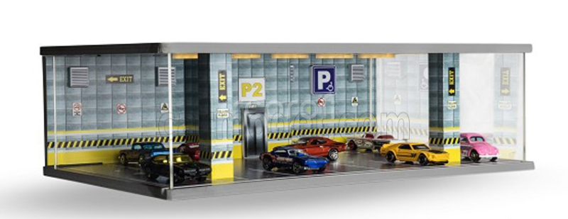 Atlantic Vetrina display box Diorama Parcheggio Secondo Piano - Parking P2 Yellow Floor - Cars Not Included - Lungh.lenght Cm 43.0 X Largh.width Cm 25.0 X Alt.height Cm 14.0 1:64 Různé