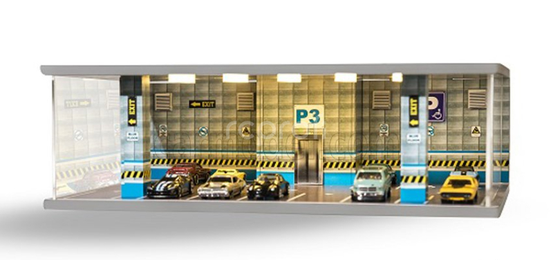 Atlantic Vetrina display box Diorama Parcheggio Terzo Piano - Parking P3 Blue Floor - Cars Not Included - Lungh.lenght Cm 43.0 X Largh.width Cm 25.0 X Alt.height Cm 14.0 1:64 Různé