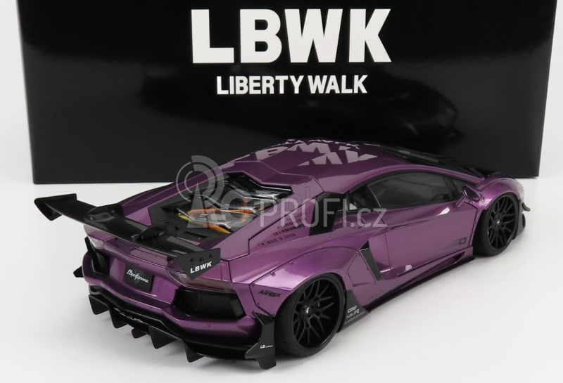 Autoart Lamborghini Aventador Liberty Walk 2017 1:18 Fialový Uhlík