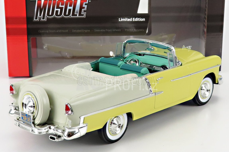 Autoworld Chevrolet Bel Air Cabriolet Open 1955 1:18 Žluté Stříbro