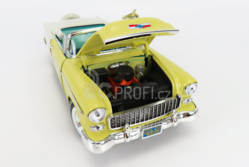 Autoworld Chevrolet Bel Air Cabriolet Open 1955 1:18 Žluté Stříbro