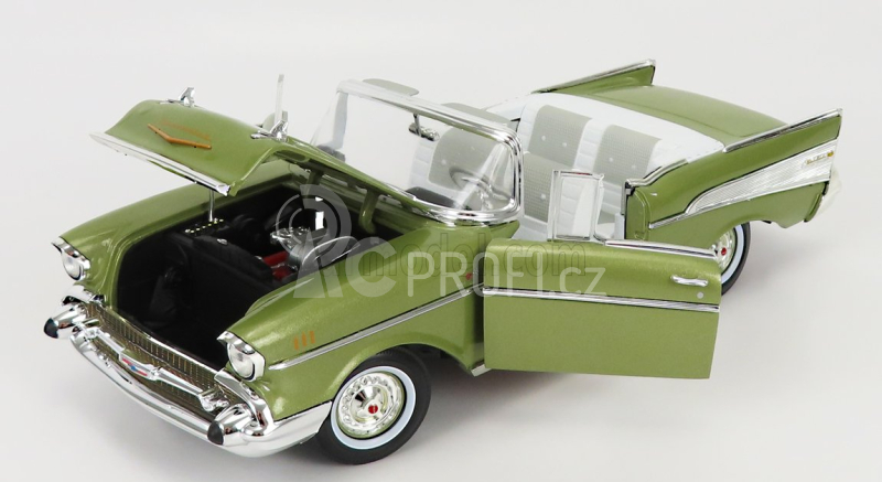 Autoworld Chevrolet Bel Air Cabriolet Open 1957 1:18 Green Met