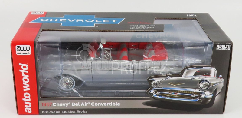 Autoworld Chevrolet Bel Air Cabriolet Open 1957 1:18 Silver