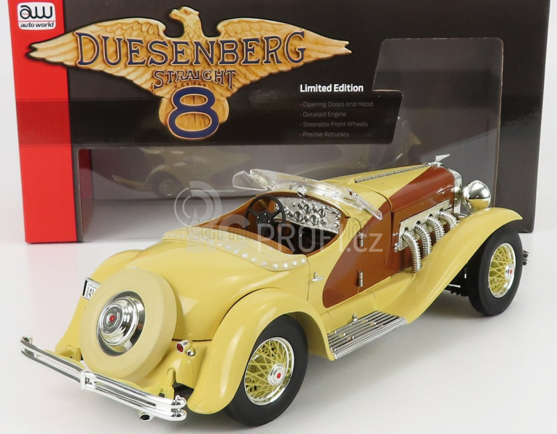 Autoworld Duesenberg Ssj Speedster Spider Cabriolet Open 1935 1:18 Krémově Hnědá