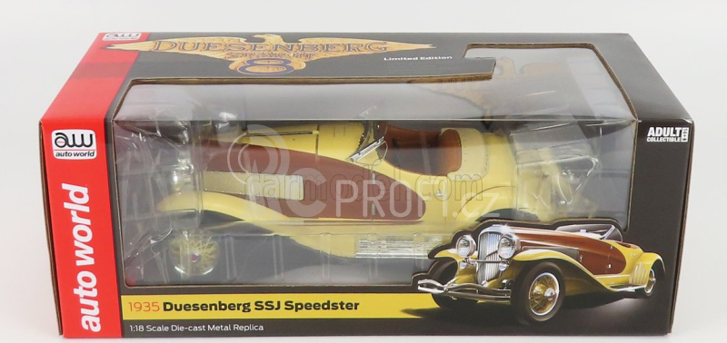 Autoworld Duesenberg Ssj Speedster Spider Cabriolet Open 1935 1:18 Krémově Hnědá