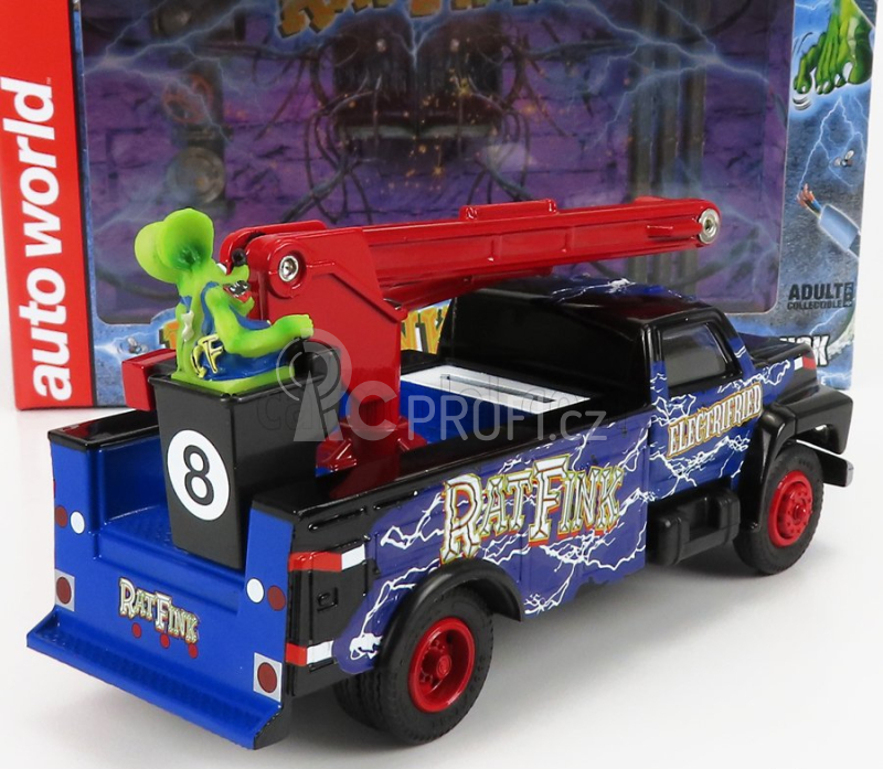 Autoworld Ford usa Bucket Truck Crane 1990 - Ratfink - Salvadanaio - Moneybox 1:34 Modrá Černá