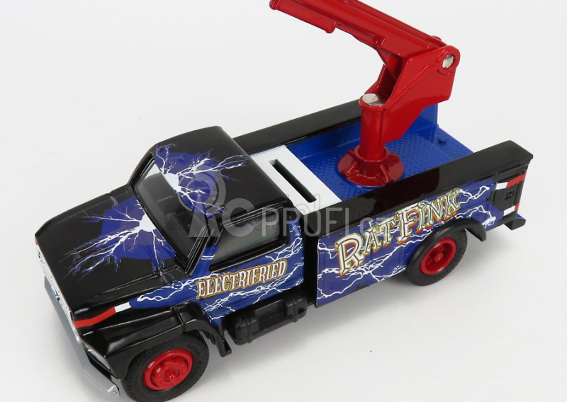 Autoworld Ford usa Bucket Truck Crane 1990 - Ratfink - Salvadanaio - Moneybox 1:34 Modrá Černá