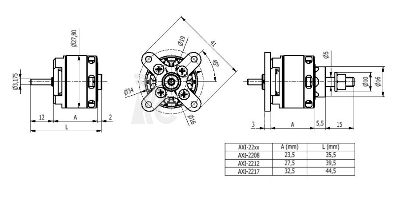 AXI 2208/26 V2 střídavý motor