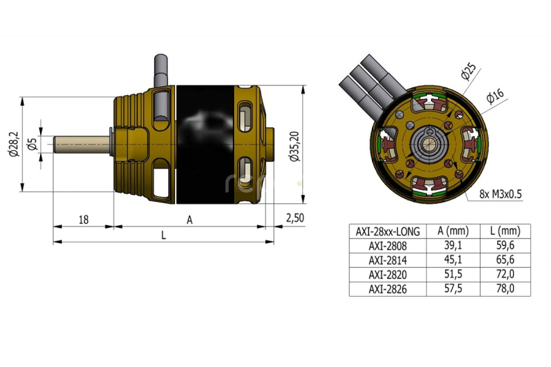 AXI 2814/12 V3 LONG střídavý motor