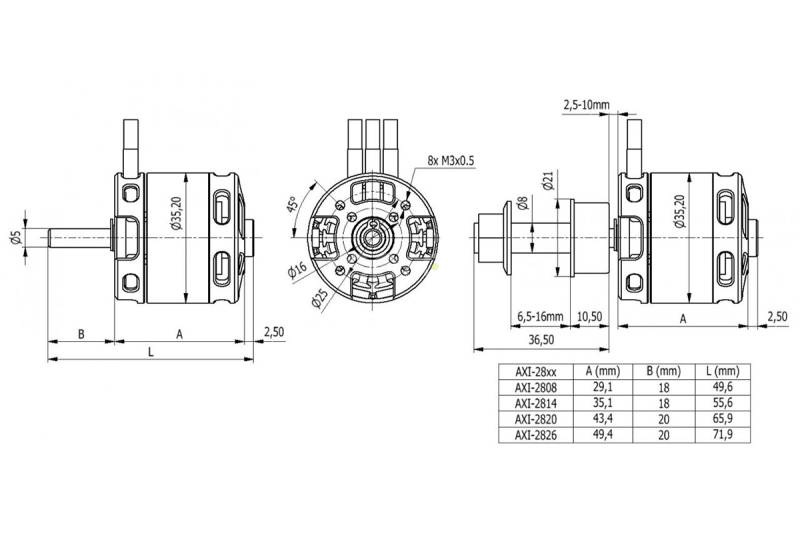 AXI 2814/6D V3 střídavý motor