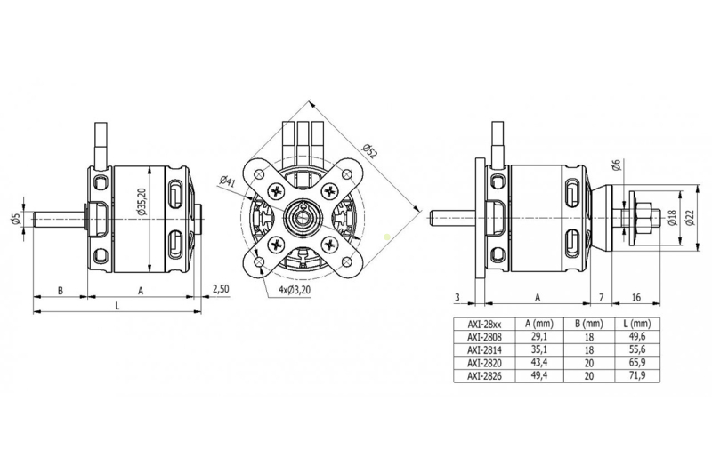 AXI 2814/6D V3 střídavý motor