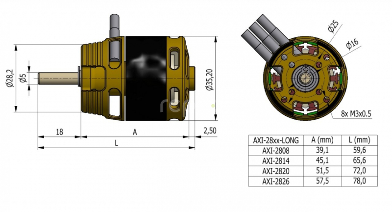 AXI 2826/10 V3 LONG střídavý motor