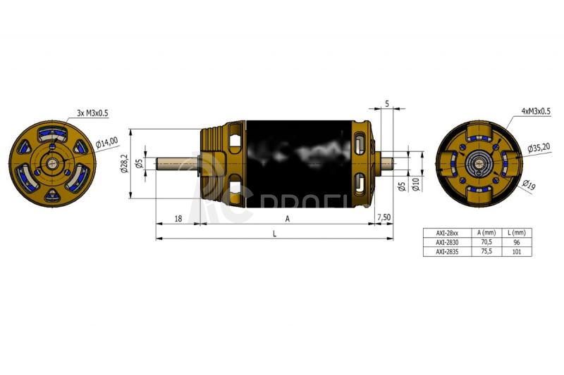 AXI 2830/10 V3 LONG střídavý motor