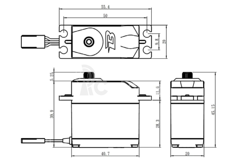 B-08MG ANALOG servo (8kg-0,15s/60°)