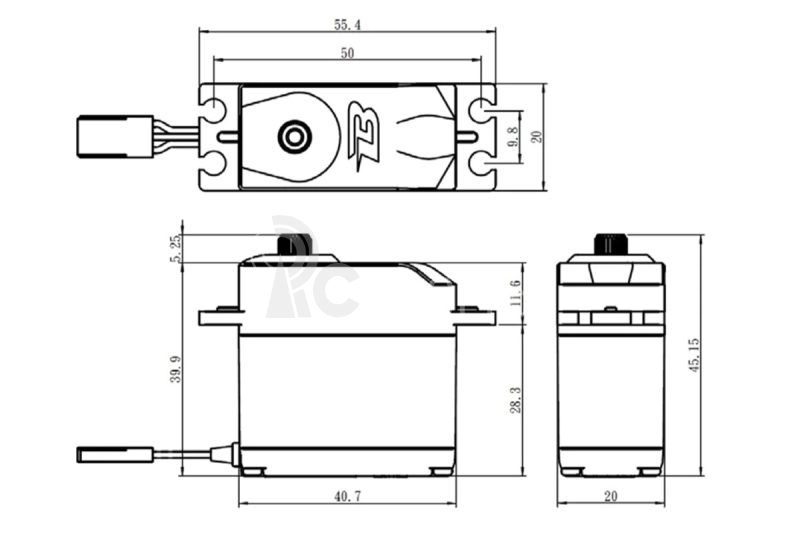 B-12MG ANALOG servo (12kg-0,23s/60°)