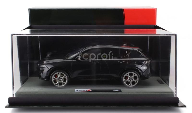 Bbr-models Alfa romeo Tonale Veloce Plug-in Hybrid 2023 - Con Vetrina - With Showcase 1:18 Nero Alfa - Černá