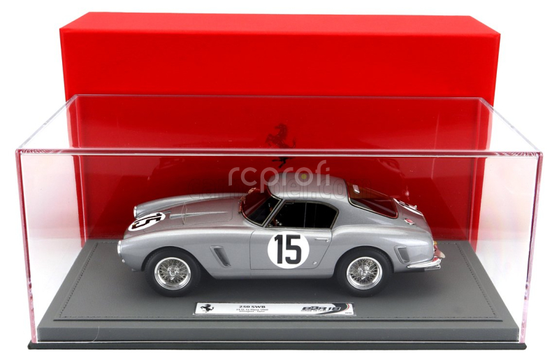 Bbr-models Ferrari 250 Gt Swb 3.0l V12 Team A.g. Whitehead N 15 24h Le Mans 1960 Graham Whitehead - Henry Taylor - Con Vetrina - With Showcase 1:18 Stříbrná Zelená