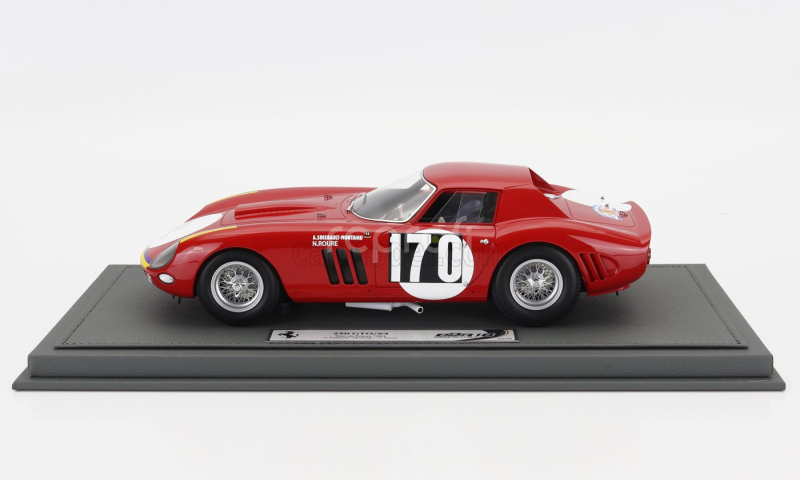 Bbr-models Ferrari 250 Gto Coupe N 170 Tour De France 1964 Annie Soisbault - Nicole Roure - Con Vetrina - With Showcase 1:18 Red