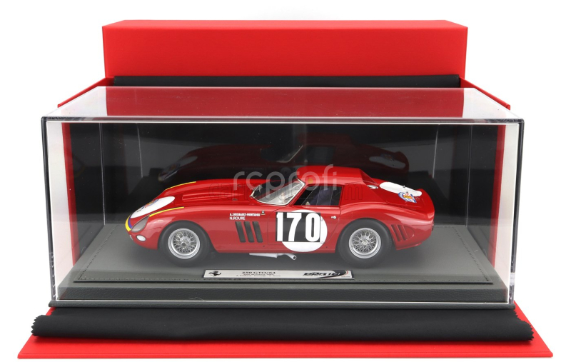 Bbr-models Ferrari 250 Gto Coupe N 170 Tour De France 1964 Annie Soisbault - Nicole Roure - Con Vetrina - With Showcase 1:18 Red