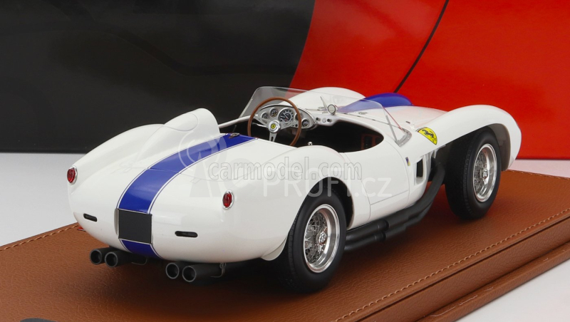 Bbr-models Ferrari 250tr Testarossa Spider 1957 - Con Vetrina - With Showcase 1:18 Bílá Modrá