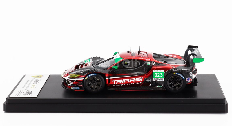 Bbr-models Ferrari 296 Gt3 3.0l Twin Turbo V6 Team Triarsi Competizione N 023 24h Daytona 2023 Andrea Bertolini - Alessio Rovera - Charlie Scardina - Onofrio Triarsi 1:43 Red Met Black